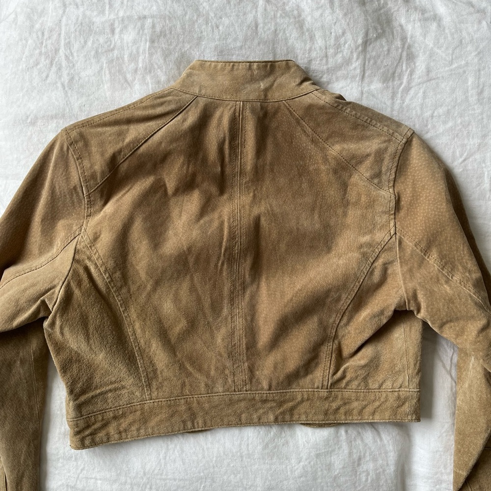 Cropped Suede Leather Jacket - Picture 4 of 7